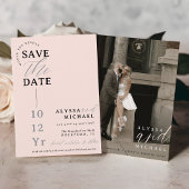 Elegant Eenvoudig Modern Blush Roze Foto Bruiloft Save The Date