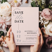 Elegant Eenvoudig Modern Blush Roze Foto Bruiloft Save The Date