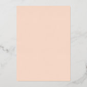 Elegant Eenvoudig Modern Blush Roze Gouden Folie B Folie Uitnodiging (Achterkant)