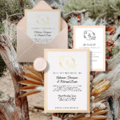 Elegant Eenvoudig Modern Blush Roze Gouden Folie B Folie Uitnodiging