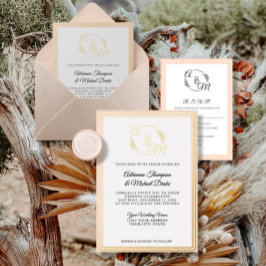 Elegant Eenvoudig Modern Blush Roze Gouden Folie B Uitnodiging