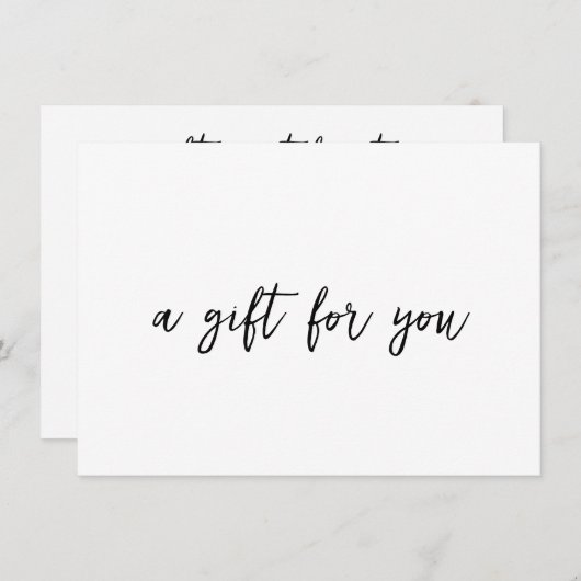 Elegant eenvoudig modern cadeaubon (Voorkant / Achterkant)