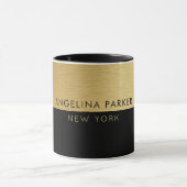 Elegant eenvoudig modern chique goud en zwart mok (Midden)