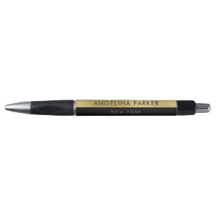 Elegant eenvoudig modern chique goud en zwart pen