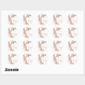 Elegant Eenvoudig Modern Cute Rendier Kerstmis Ronde Sticker (Vel)
