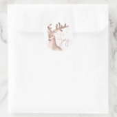 Elegant Eenvoudig Modern Cute Rendier Kerstmis Ronde Sticker (Tas)