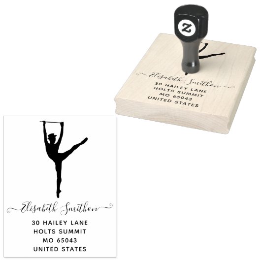 Elegant Eenvoudig Modern Danser Persoonlijk Briefp Rubberstempel (Gestempeld)