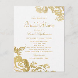 Elegant eenvoudig Modern Floral Gold Vrijgezellenf Kaart