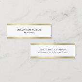Elegant eenvoudig, modern Gold Design Trendy Plain Mini Visitekaartje (Voorkant / Achterkant)