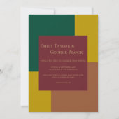 Elegant eenvoudig modern kleurrijk huwelijk kaart (Voorkant)