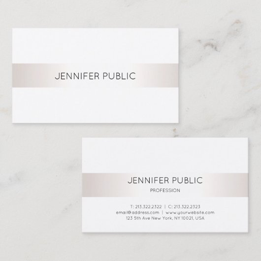 Elegant eenvoudig, modern, luxe visitekaartje (Voorkant / Achterkant)