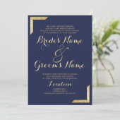 Elegant eenvoudig modern marvy blue Weddenschap Kaart (Staand voorkant)