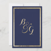 Elegant eenvoudig modern marvy blue Weddenschap Kaart (Achterkant)