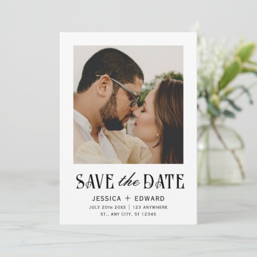 Elegant Eenvoudig Modern Minimaal Script Foto Chic (Staand voorkant)