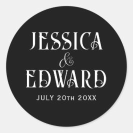 Elegant Eenvoudig Modern Minimaal Script Foto Chic Ronde Sticker
