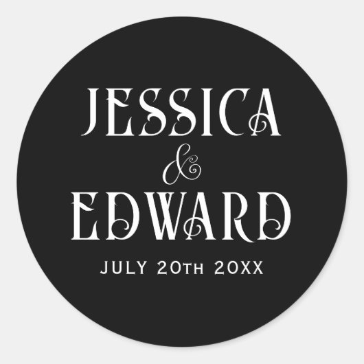 Elegant Eenvoudig Modern Minimaal Script Foto Chic Ronde Sticker (Voorkant)