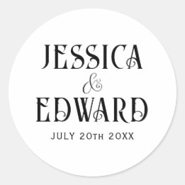 Elegant Eenvoudig Modern Minimaal Script Foto Chic Ronde Sticker