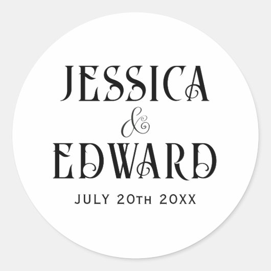 Elegant Eenvoudig Modern Minimaal Script Foto Chic Ronde Sticker (Voorkant)