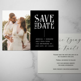 Elegant Eenvoudig Modern Minimaal Script Foto Zwar Kaart