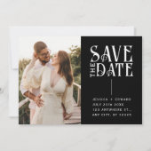 Elegant Eenvoudig Modern Minimaal Script Foto Zwar Kaart (Voorkant)