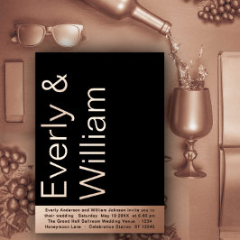 Elegant eenvoudig, modern, minimalistisch Roos Gol Folie Uitnodiging