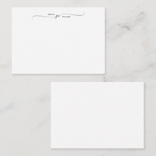 Elegant Eenvoudig Modern Monogram Notitiekaartje (Voorkant / Achterkant)