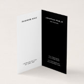 Elegant eenvoudig modern monogram zwart-wit visitekaartje (Binnen)