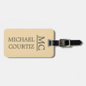 Elegant eenvoudig modern Monogrammed personalisere Bagagelabel (Voorkant horizontaal)