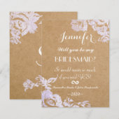 Elegant Eenvoudig Modern Roos Bloemen Faux Zilver Kaart (Voorkant / Achterkant)