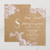 Elegant Eenvoudig Modern Roos Bloemen Faux Zilver Kaart (Voorkant / Achterkant)