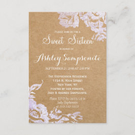 Elegant Eenvoudig Modern Roos Bloemen Faux Zilver Kaart