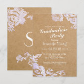 Elegant Eenvoudig Modern Roos Bloemen Faux Zilver Kaart (Voorkant / Achterkant)