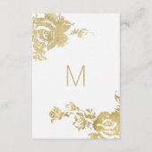 Elegant Eenvoudig Modern Roos Bloemen Goud Bruilof Informatiekaartje (Achterkant)