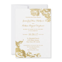 Elegant Eenvoudig Modern Roos Bloemen Goud Bruilof