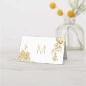 Elegant Eenvoudig Modern Roos Bloemen Goud Bruilof Plaatskaartje (Achterkant)