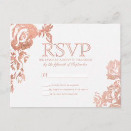 Elegant Eenvoudig Modern Roos Goud Bloemen Faux Pr Uitnodiging Briefkaart