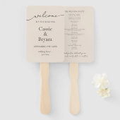 Elegant eenvoudig modern script bruiloft programma handwaaier (Voorkant en achterkant)