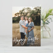 Elegant Eenvoudig Modern Script Gelukkig Pasen Fot Kaart (Staand voorkant)