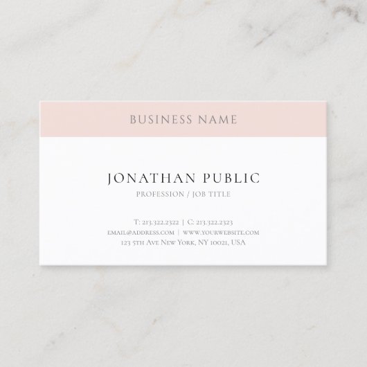 Elegant Eenvoudig Modern Sjabloon Trendy Professio Visitekaartje (Voorkant)