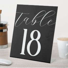 Elegant Eenvoudig Modern Tafelnummer Zwart Wit Reclamebord Met Voetstuk