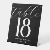 Elegant Eenvoudig Modern Tafelnummer Zwart Wit Reclamebord Met Voetstuk (Voorkant)