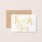 Elegant eenvoudig modern traditioneel goud dank u folie kaarten (Voorkant met envelop)