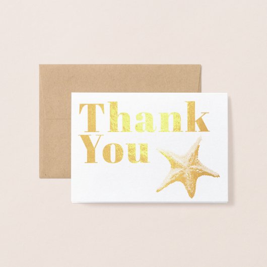 Elegant eenvoudig modern traditioneel goud dank u folie kaarten (Voorkant met envelop)