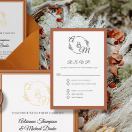 Elegant Eenvoudig Modern Verbrand Sinaasappel Form RSVP Kaartje