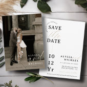 Elegant Eenvoudig Modern Wit Script Foto Bruiloft Save The Date