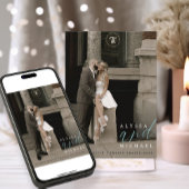 Elegant Eenvoudig Modern Zacht Blauwgroen Fotohuwe Save The Date