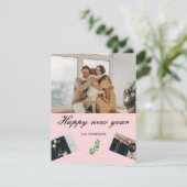 Elegant Eenvoudig Moderne nieuwe jaren Feestdagenkaart (Staand voorkant)