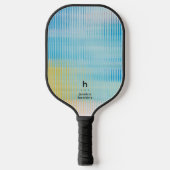 Elegant Eenvoudig Monogram Blauw glas Persoonlijk Pickleball Paddle (Voorkant)