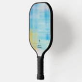 Elegant Eenvoudig Monogram Blauw glas Persoonlijk Pickleball Paddle (Links)