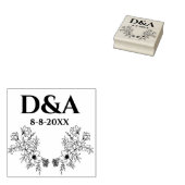 Elegant eenvoudig monogram botanische bruiloft rubberstempel (Gestempeld)